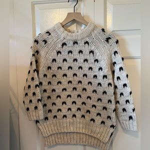H&M Black and White Sweater XS 10% Alpaca